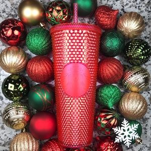 NWT! Starbucks Hot Pink Studded Tumbler & Straw!💖